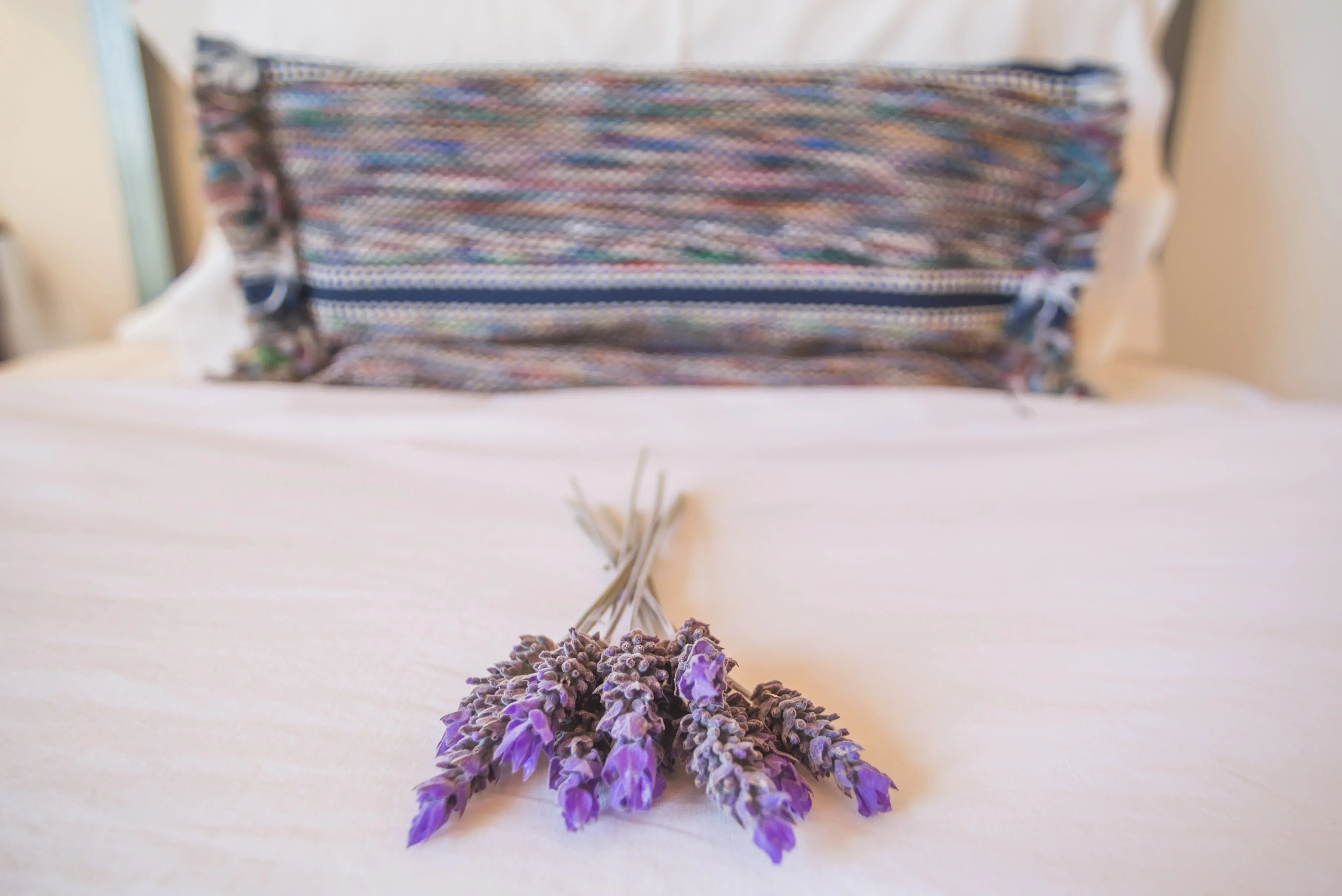 Lavender on pillow at a luxurious boutique