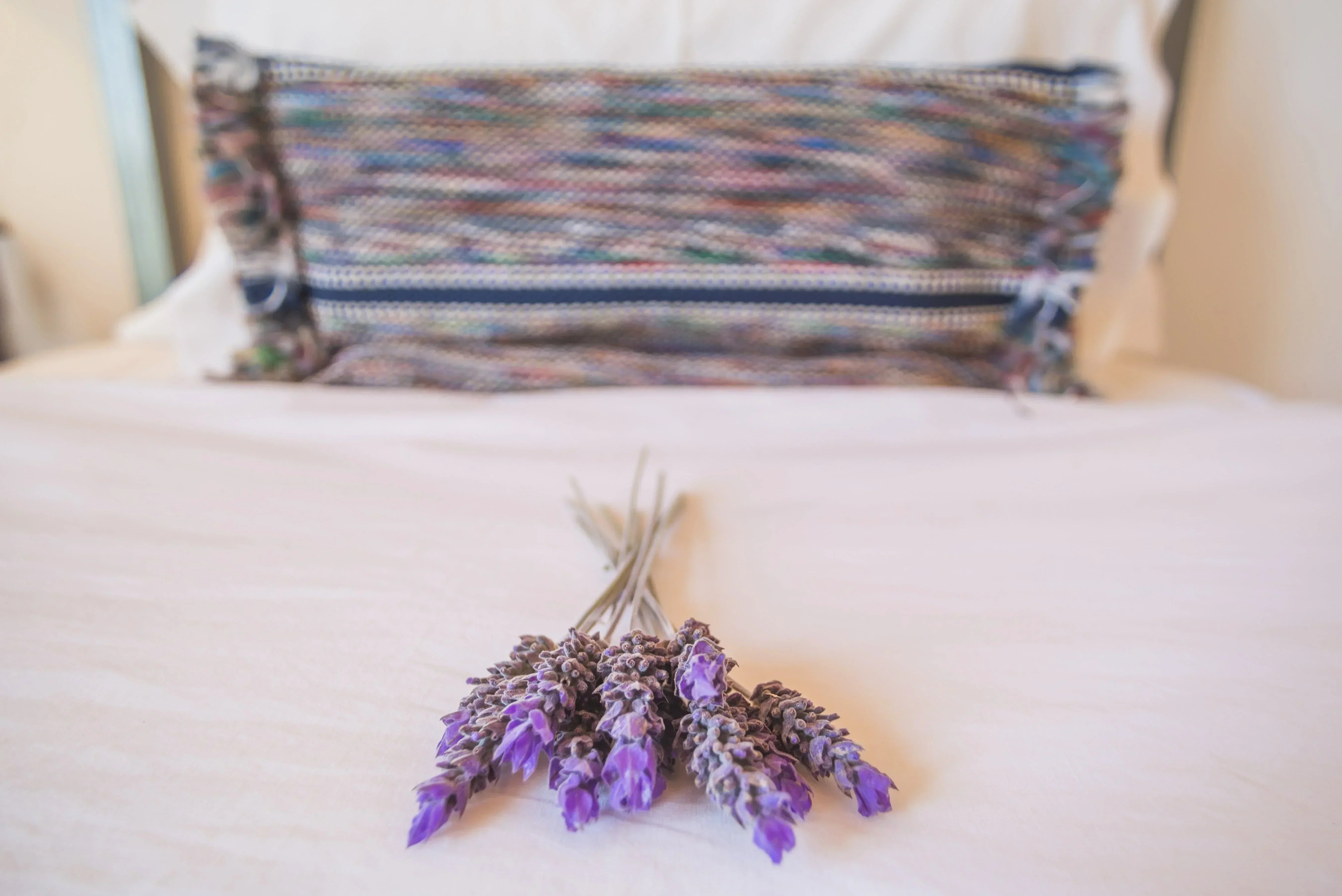 Lavender on pillow at a luxurious boutique