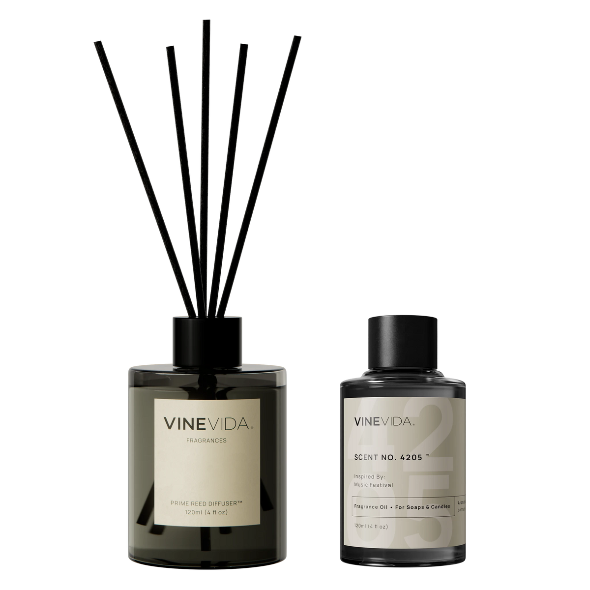NO. 4205 Reed Diffuser - Inspired by: Music Festival by Maison Margiela - Prime / Black / 120 mL