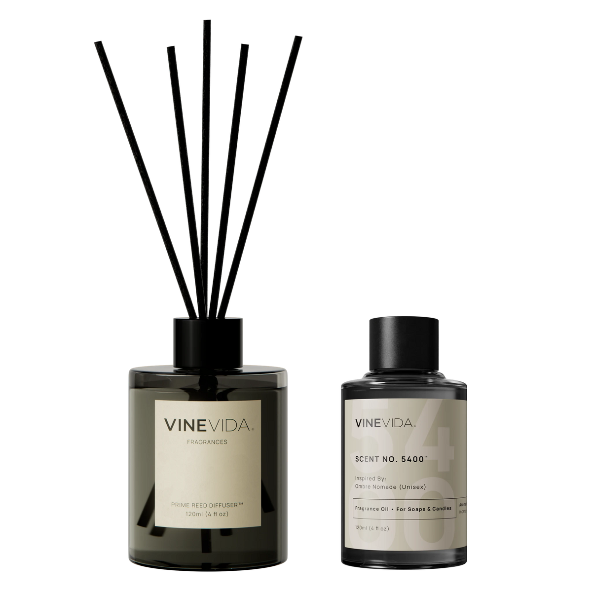 NO. 5400 Reed Diffuser - Inspired by: Ombre Nomade (Unisex) by Louis Vuitton - Prime / Black / 120 mL