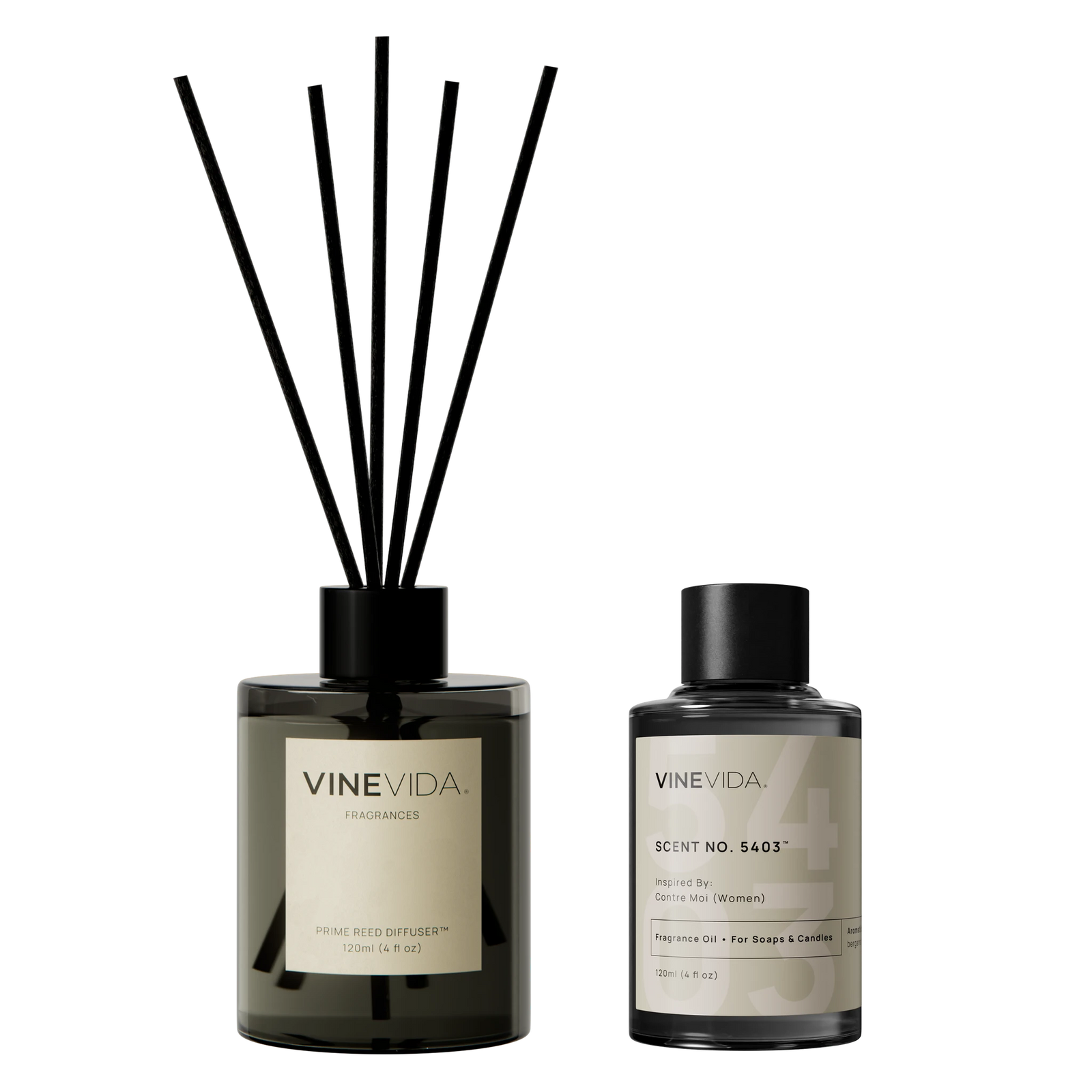 NO. 5403 Reed Diffuser - Inspired by: Contre Moi (Women) by Louis Vuitton - Prime / Black / 120 mL