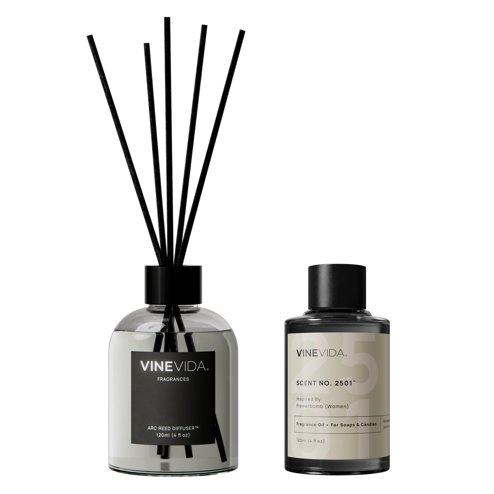 NO. 2501 Reed Diffuser - Inspired by: Flowerbomb (Women) by Viktor & Rolf - Arc / Transparent / 120 mL