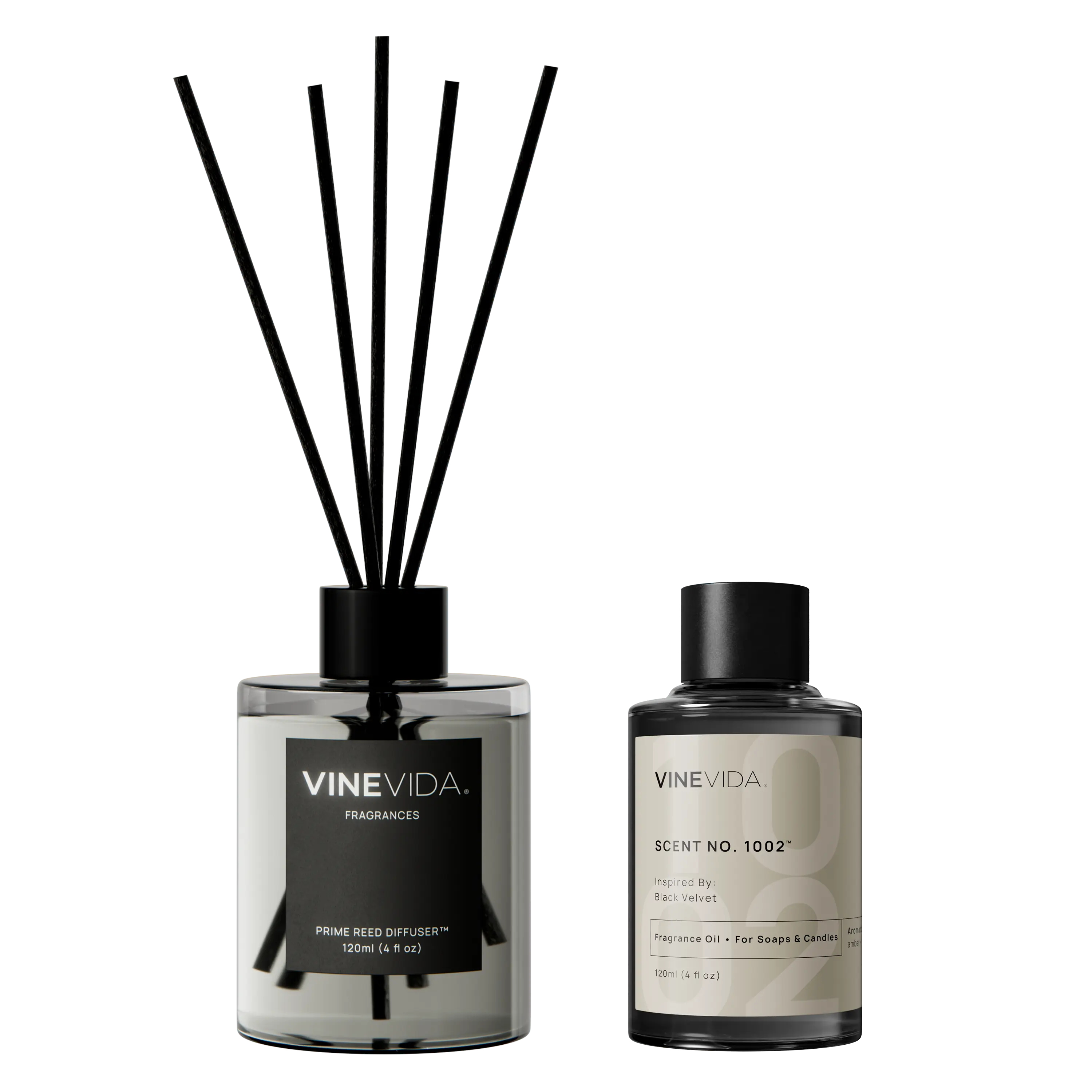 NO. 1002 Reed Diffuser - Inspired by: Black Velvet & Edition Hotel Prime Transparent 120 mL