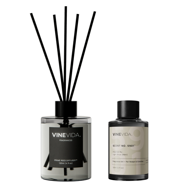NO. 5901 Reed Diffuser - Inspired by: Light Blue (Men) by Dolce & Gabbana - Prime / Transparent / 120 mL