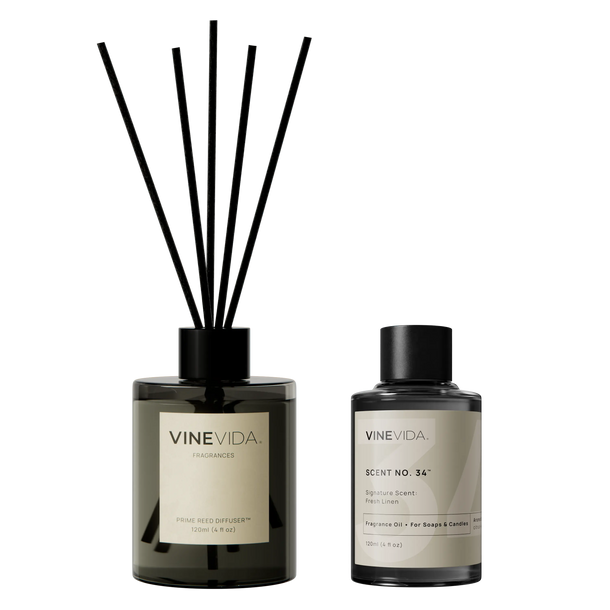NO. 34 Reed Diffuser - Fresh Linen Prime Black 120 mL