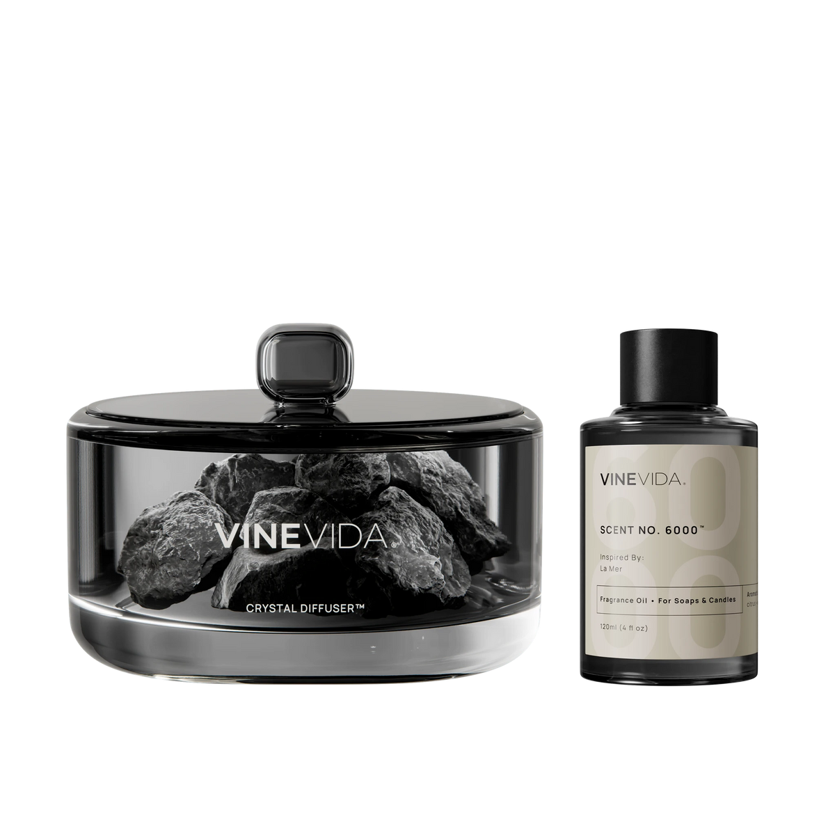 NO. 6000 Crystal Diffuser - Inspired by: La Mer by La Mer - Black / 120 mL