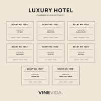 Luxury Hotel Diffuser Fragrance Oil Set - Product information card