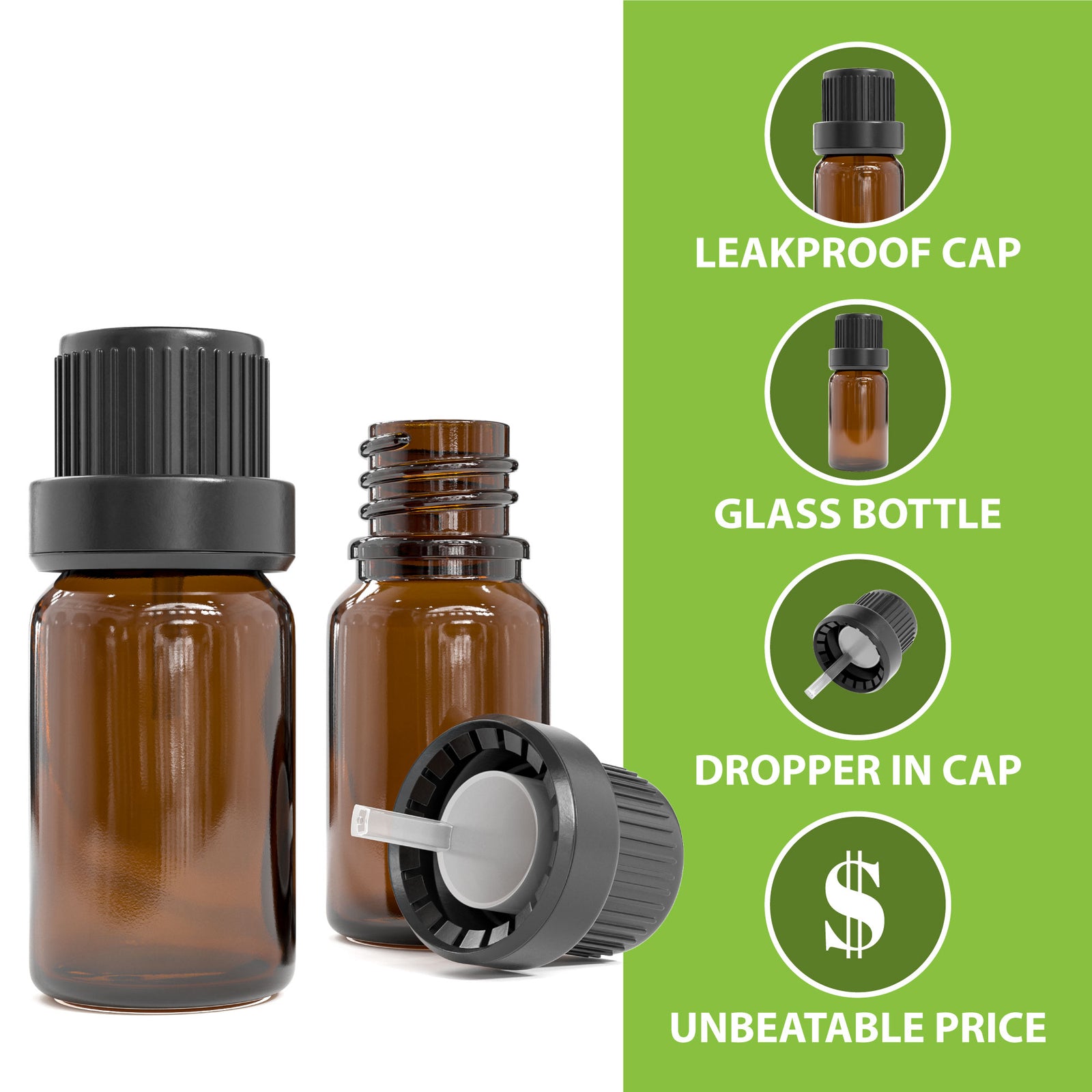 amber glass bottles