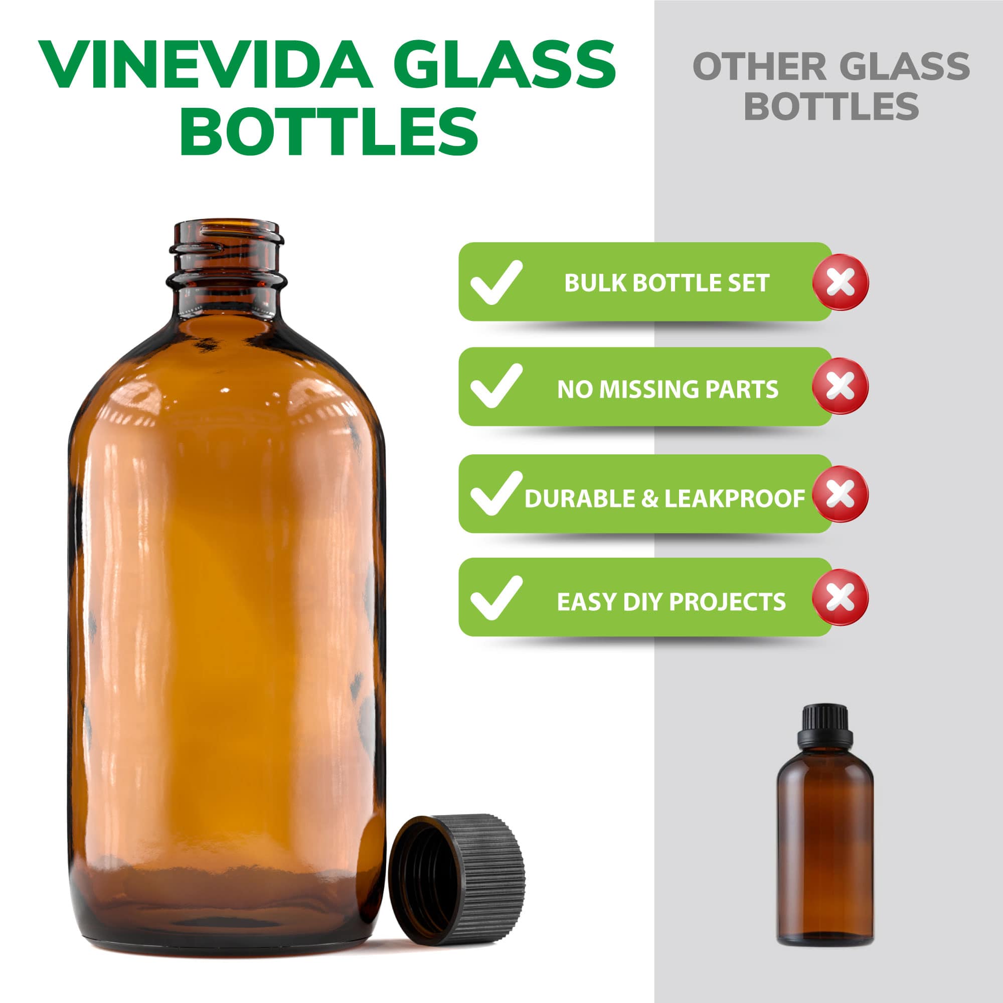 8 oz amber glass bottles